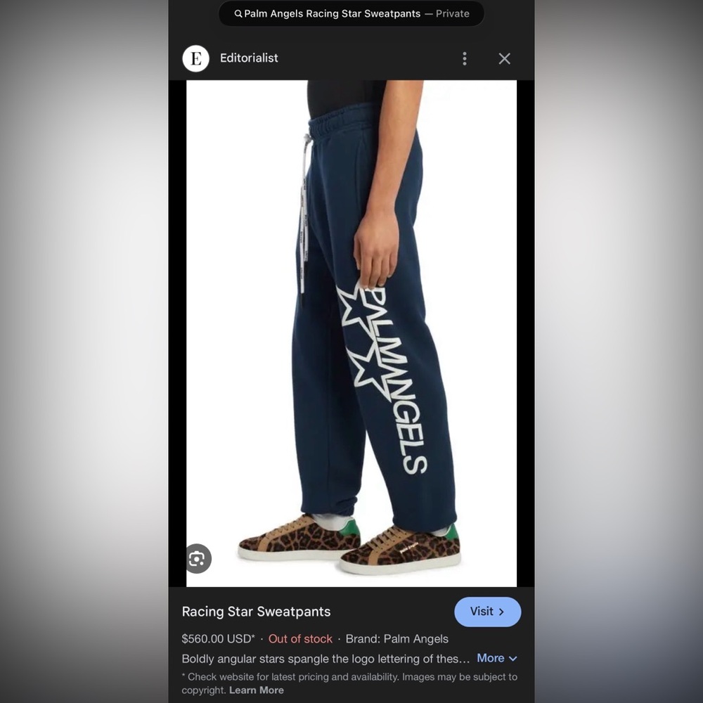 Palm Angels Racing Star Sweatpants - Picture 5 of 15